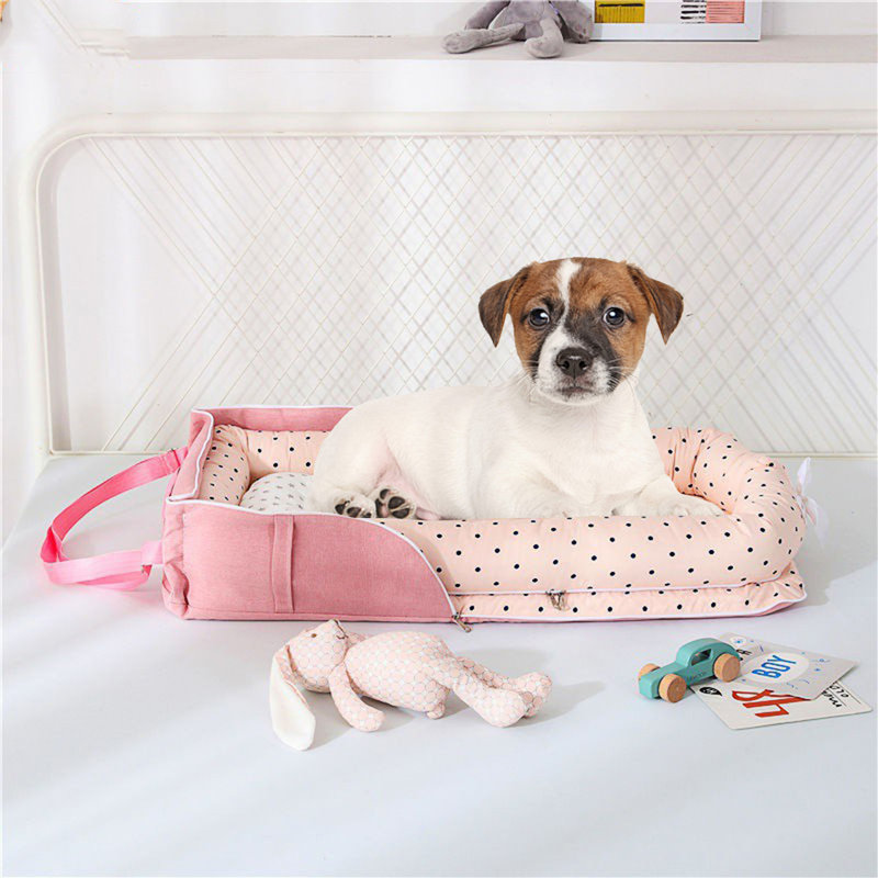 Lit pour chien Creative Creative Bed, Rose/Blanc