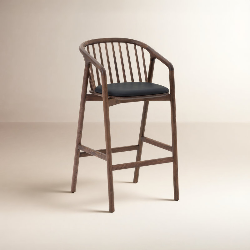 Buffolino Upholstered Counter Stool, Counter Stool (26" Seat Height), Brown