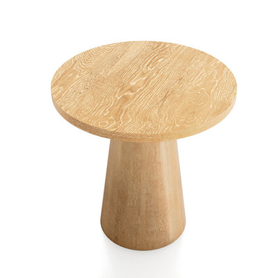 Astromeritis Round Solid Wood Base End Table