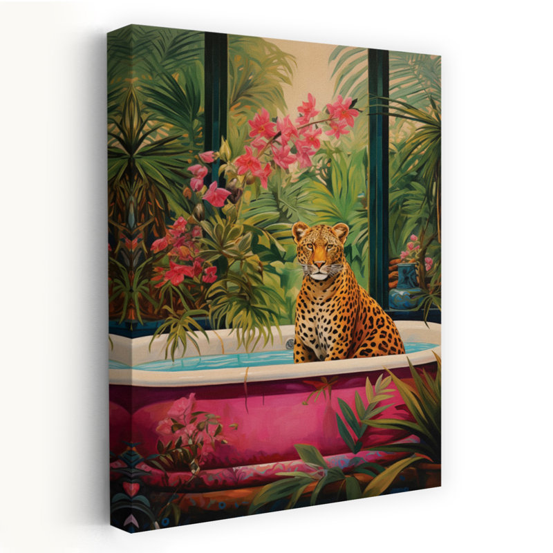 Art de baignoire guépard - Tropical Leopard, H 24 po x l 16 po
