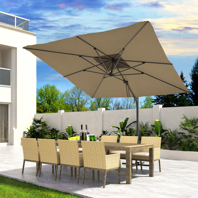 Parasol en porte-à-faux 9 pi, Brun
