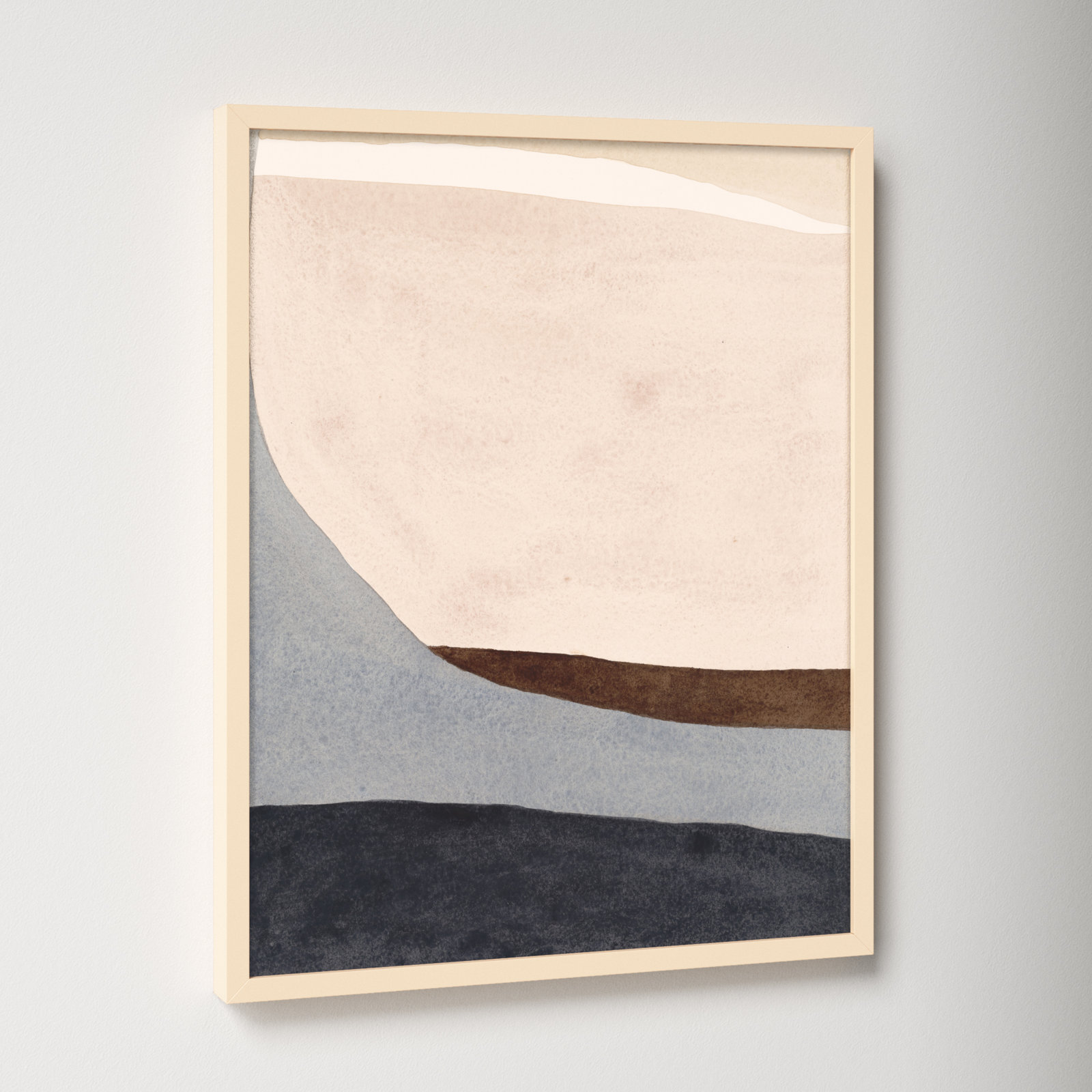 Divided By Blue 2 by Julia Balfour, Brown Framed, 25" H x 20" W x 1.25" D