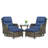 Koba 5-Piece Outdoor Conversation Set – Swivel Rocking Chairs with Ottomans & Side Table-51131190-51131191