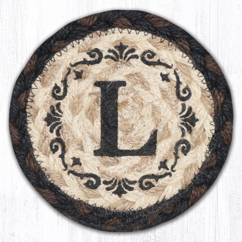  Monogramme en jute tressé style rustique rustique, H 5 po au pochoir personnalisé