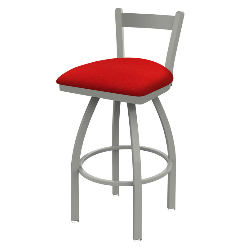 Tabouret de bar 821 Catalina, Rouge Canter, Nickel anodisé, Tabouret de bar (assise de 30 po de hauteur)