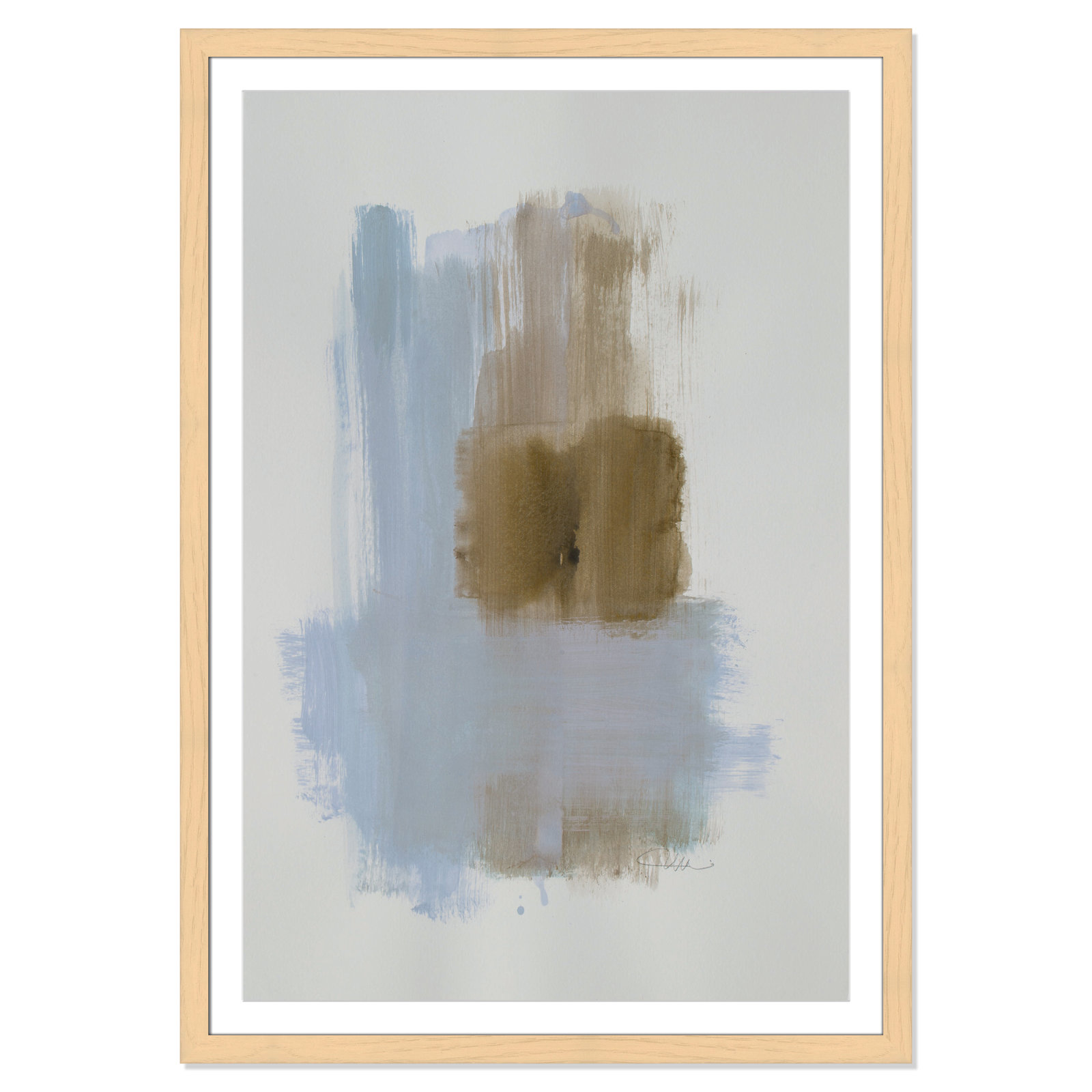 Esmeray "Powder Room Wash IV" Print, 55" H x 39" W x 1.25" D, Natural Cube Frame Matted