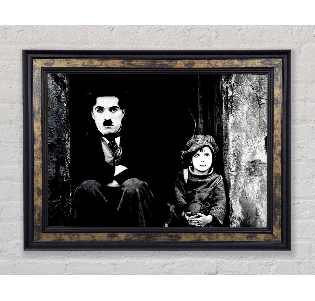 Charlie Chaplin the Kid - Bilderrahmen Kunstdrucke