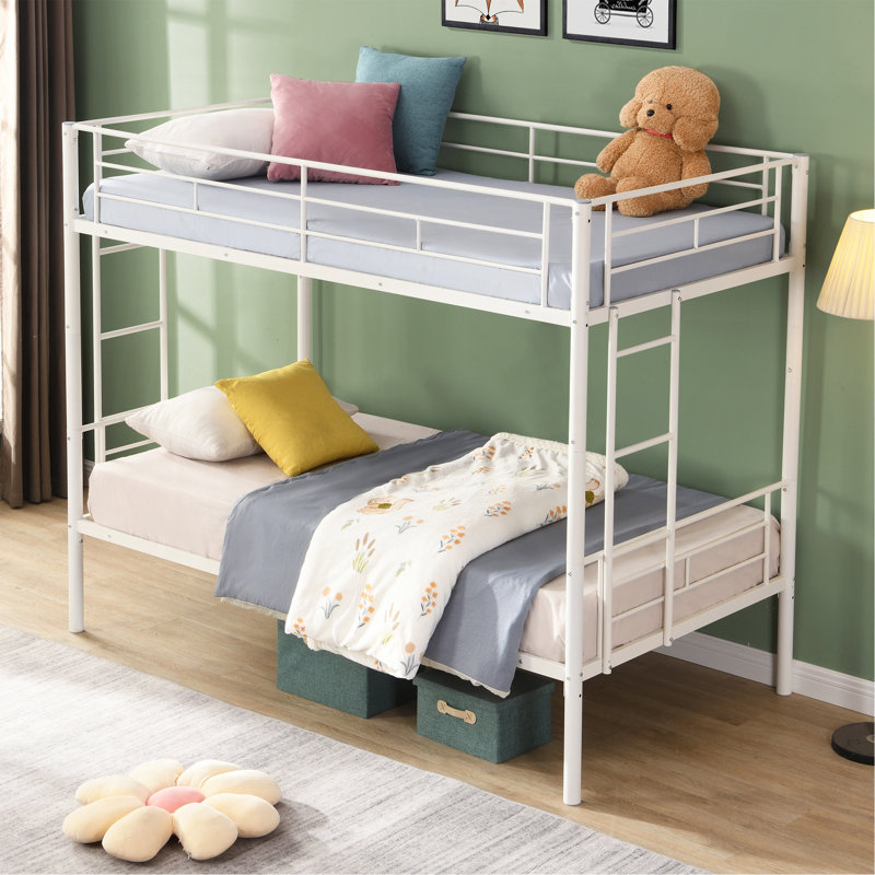 METAL BUNK BED  WHITE, White