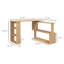 Bureau d'angle en L, bureau à domicile rotatif à 360 degrés avec tablettes de rangement, poste de travail de table d'écriture-1433833690