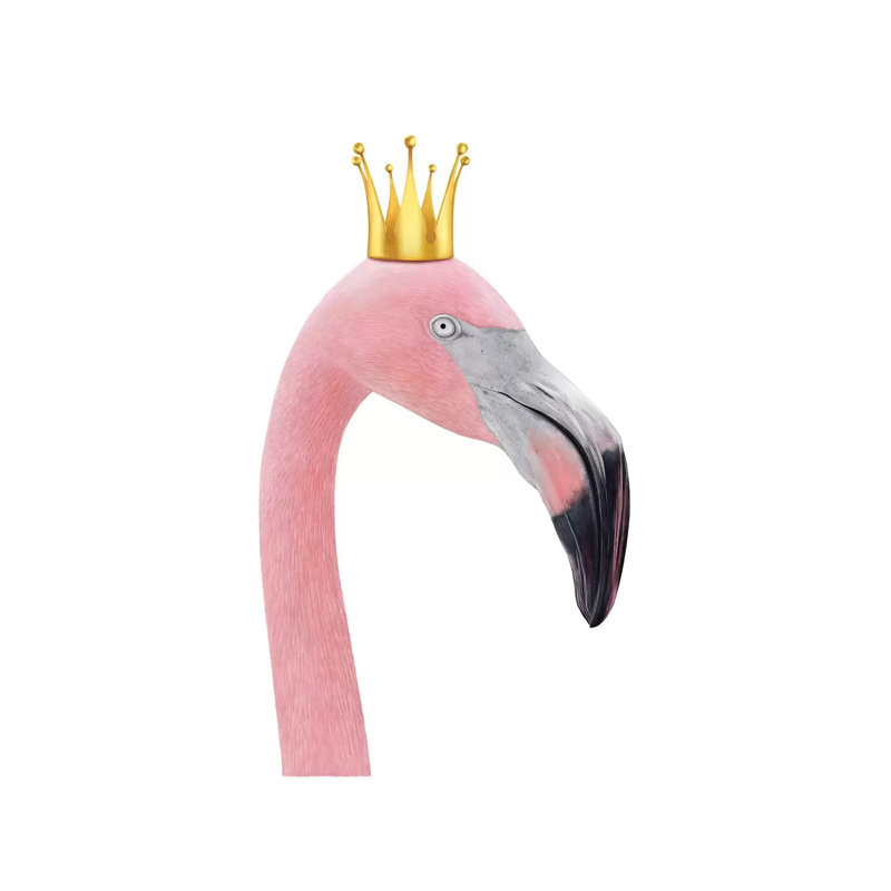 Queen Flamingo by Valeriya Korenkova - Wrapped Canvas Gallery-Wrapped Canvas Giclée, 30.48cm H x 20.32cm W