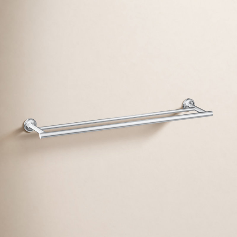 Purist® Double 24" Wall Mounted Towel Bar, Polished Chrome
