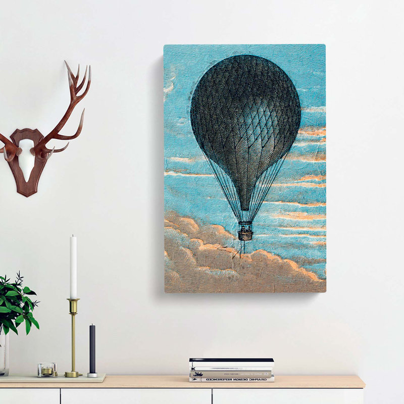 Hot Air Balloon Flying High - Wrapped Canvas, 50cm H x 35cm W x 3cm D