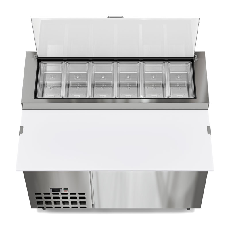 Réfrigérateur commercial 50 po à une porte pour préparation de pizza en acier inoxydable (km-RPPS-1DSS)