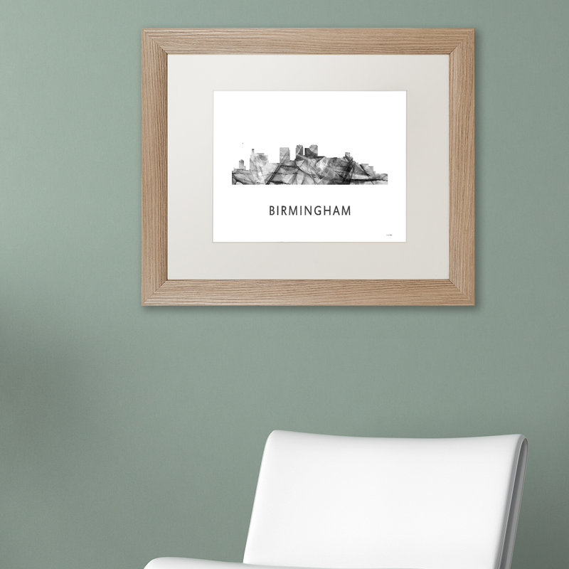 « birmingham alabama horizon wb », impression sur toile encadrée, H 16 po x l 20 po x P 0,5 po, Cadre noir