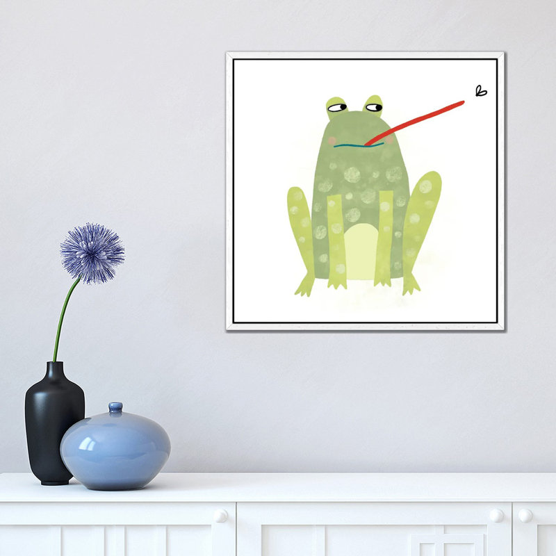 Frog 1 Piece Wall Art on Canvas, 66.04 cm H x 66.04 cm W, White Framed