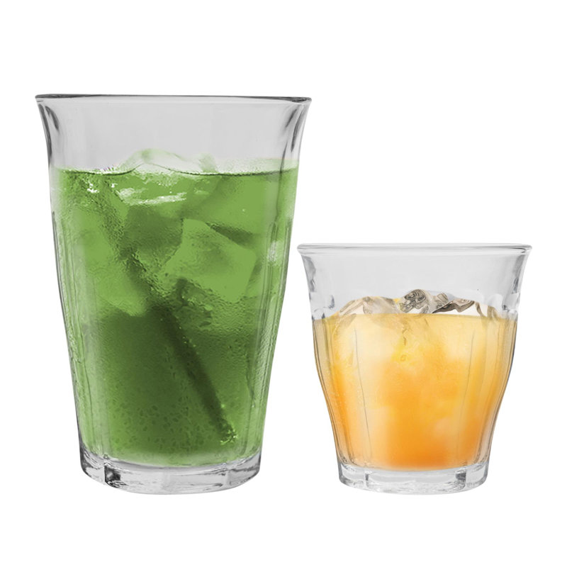 Duralex - Picardie Drinking Glasses - 220ml Tumblers, 360ml Highballs