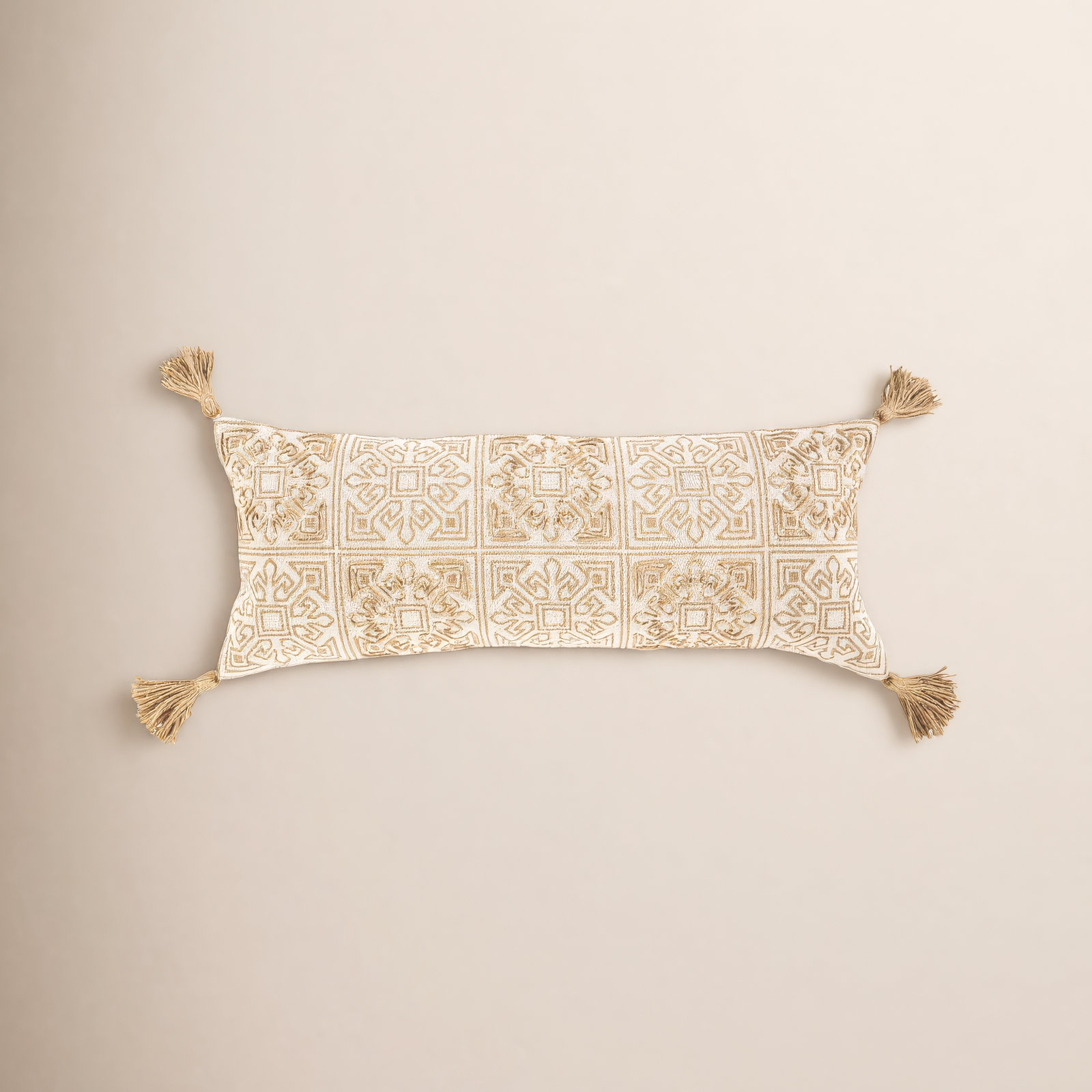 Chloe Block Print Cotton Lumbar Throw Pillow, Pillow Cover Only - No Insert