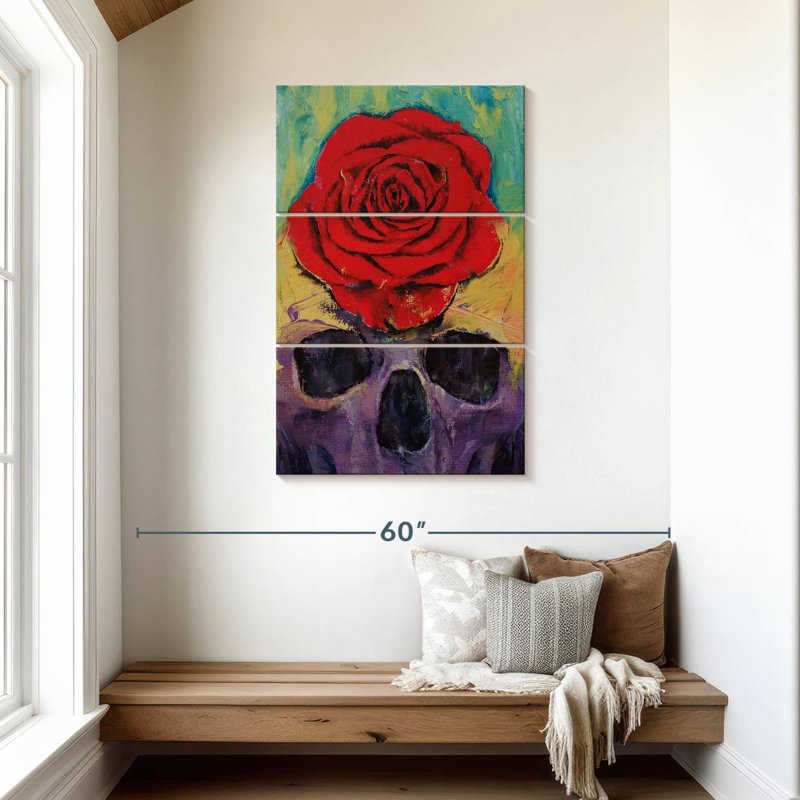 Hitzel Skull Rose, 45" H x 28" W