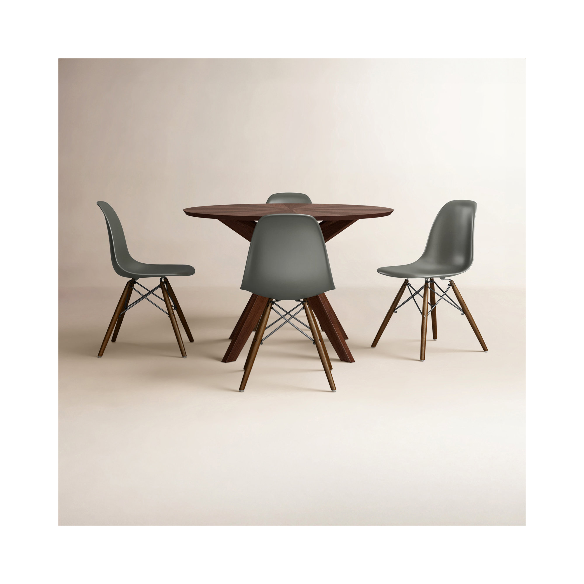 Jordan 5 - Piece Dining Set, Black, Natural, Walnut