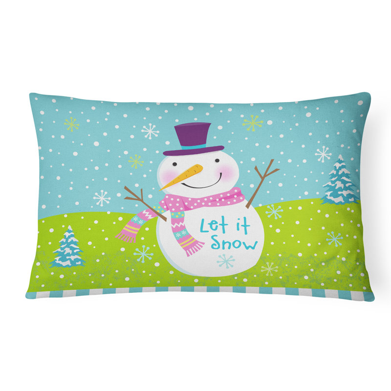  Coussin décoratif intérieur / extérieur Christmas Snowman Let it Snow