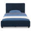 Delta Children Upholstered Twin Size Bed With Headboard, Premium Wood Slat Support, No Box Spring Needed, Easy Assembly, Velvet-1341278348