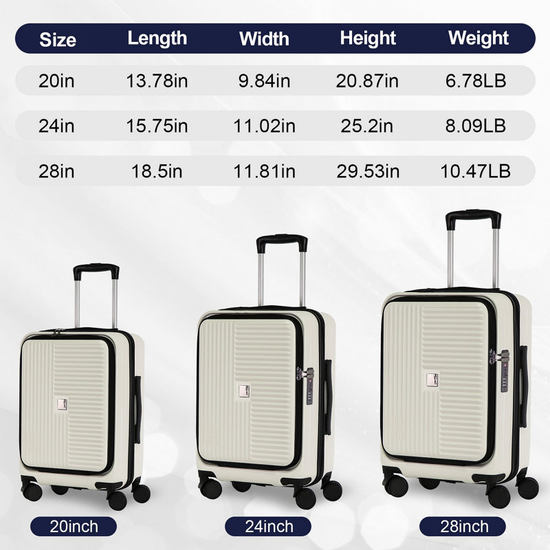 Luggage,With Front Opening,TSA Approved Lock,Hardshell Suitcase