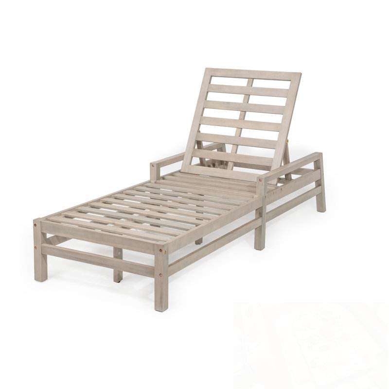 Chaise longue d'extérieur réglable avec coussins épais, Gris