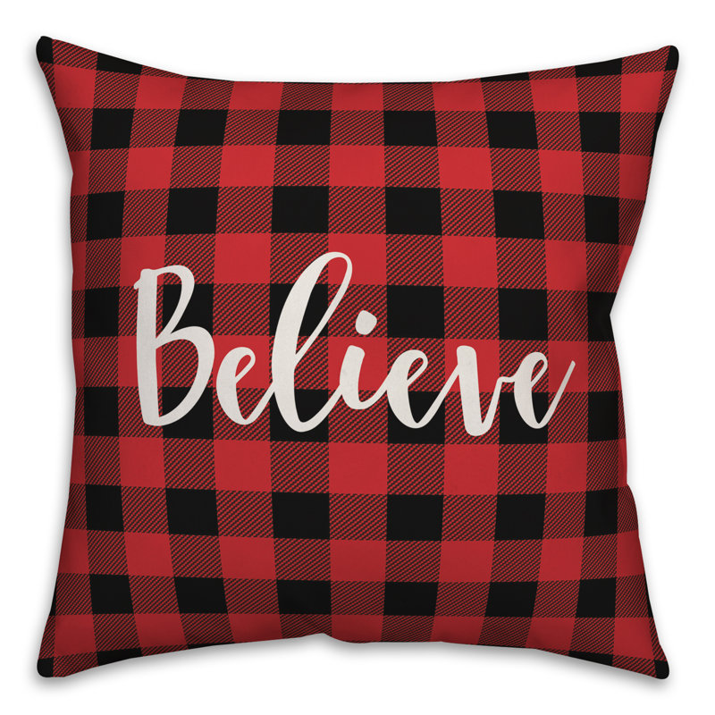  Coussin décoratif à carreaux Believe in Buffalo, Housse de coussin