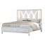 Grand lit de rangement en cristal avec finition en bois blanc