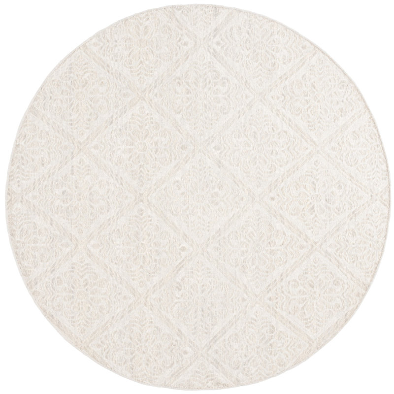 Kornelia Hand Woven Wool Geometric Rug, Round 6'