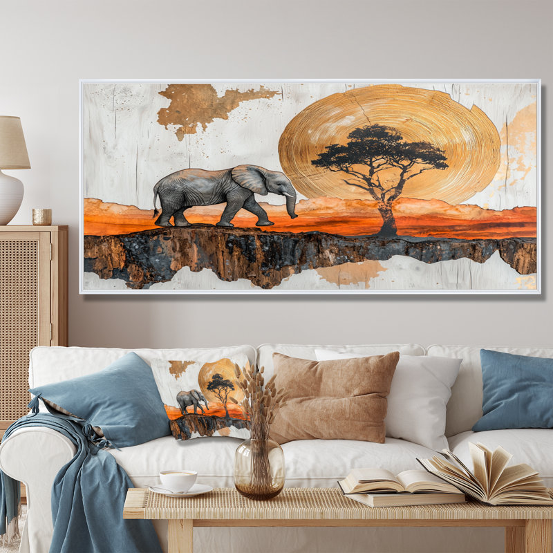 Gupton - Animals Wall Art, H 28 po x l 60 po, Impression encadrée flottante, Blanc