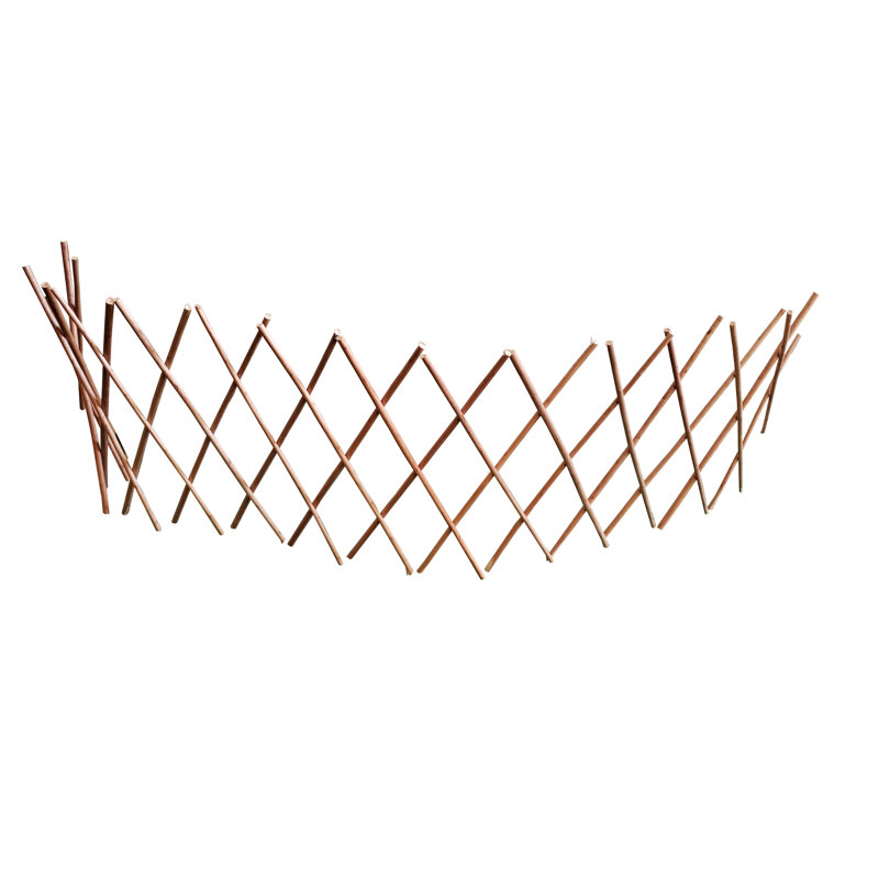 Tan 12'' H x 72'' W Willow Wood Expanding Trellis Fence