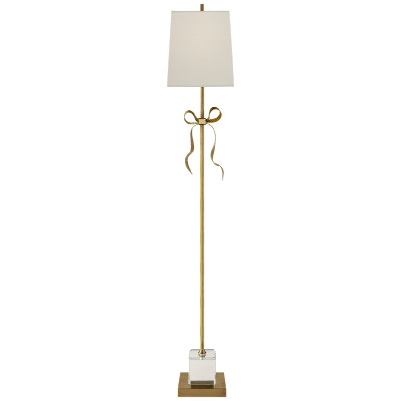Ellery Floor Lamp, Cream, Polished Nickel