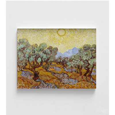 Van Gogh Olive Trees With Yellow Sky And Sun Painting Print, Framed Vincent Van Gogh Print, Van Gogh Olive Tree Print, Framed Wall Art