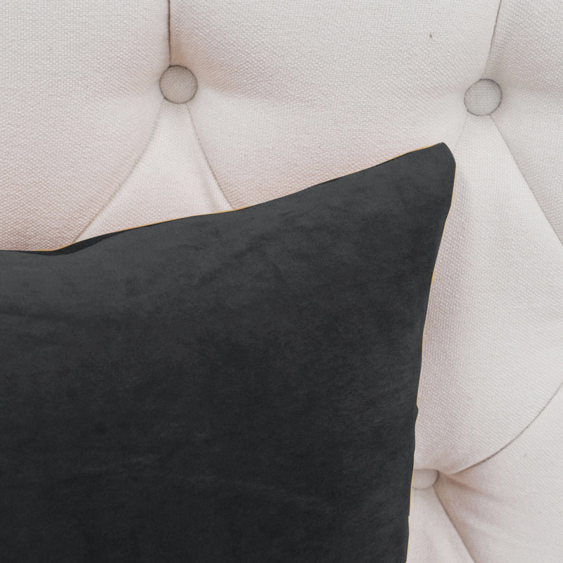 Supersoft Velvet Square Throw Pillow Cover, Gun Metal