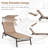 Outdoor Chaise Lounge Chair With Sunshade And 6 Adjustable Position