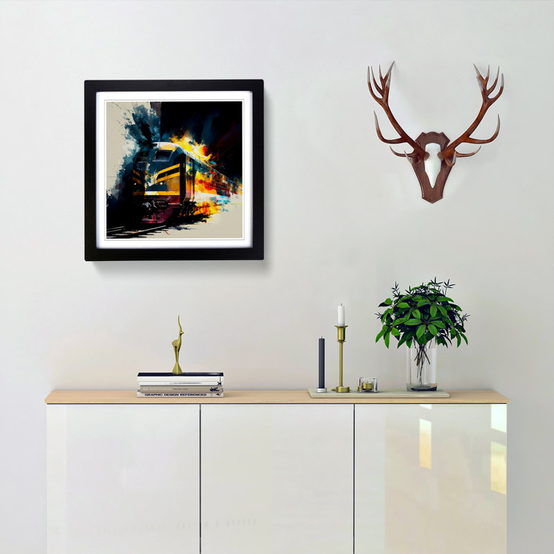 Train No.1 - Framed Print, Black