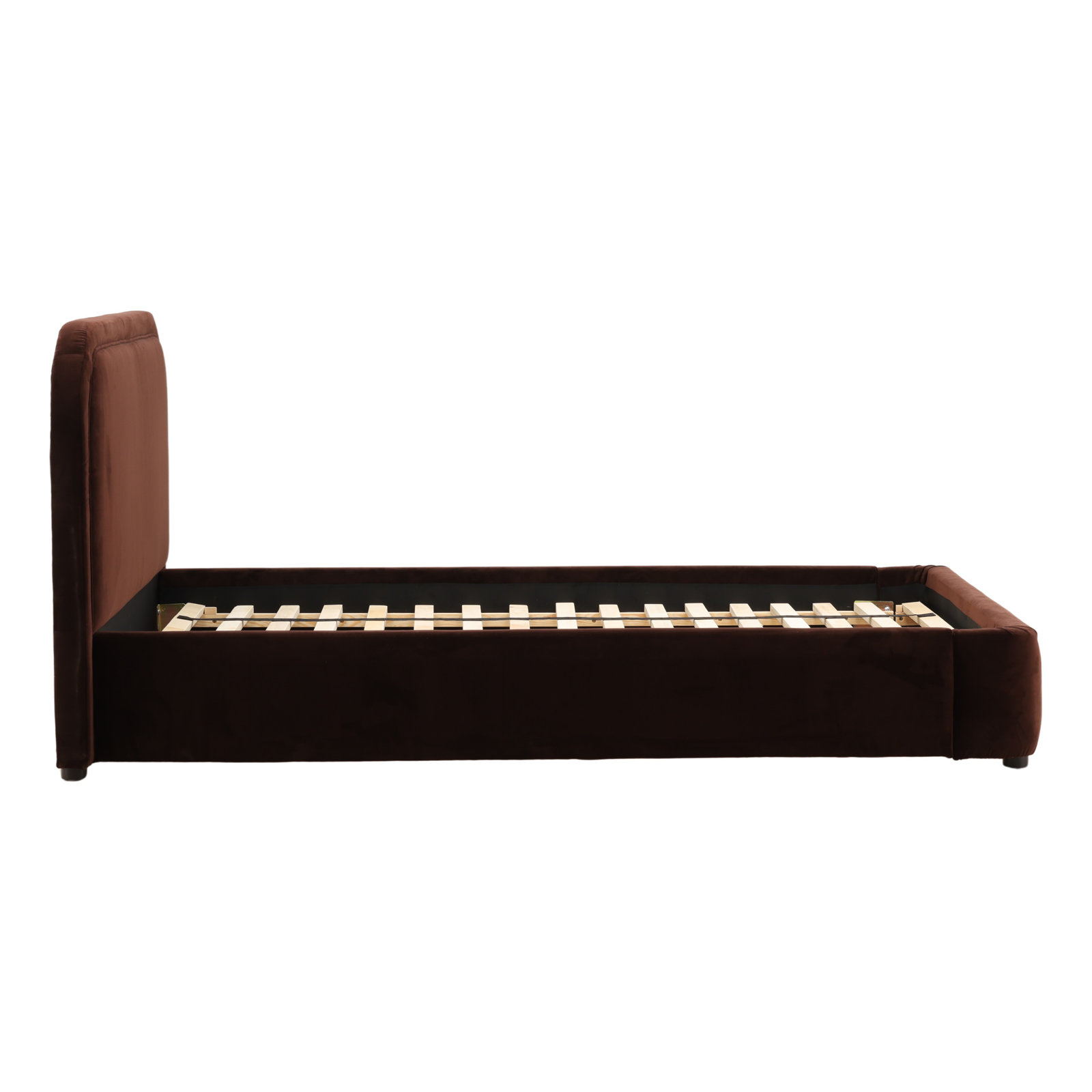 Paola Velvet Upholstered Bed, Eastern King, Chocolate
