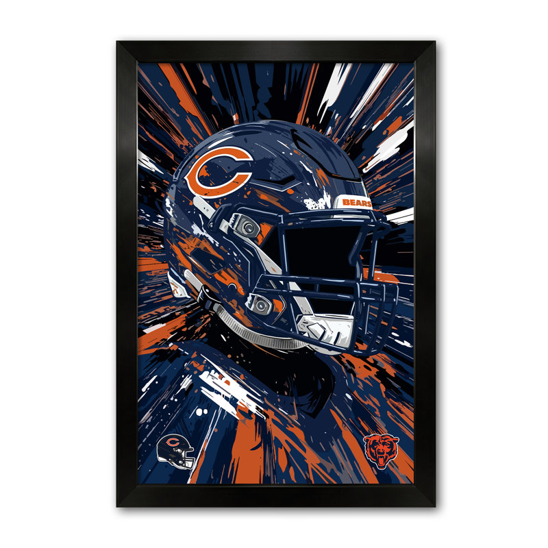 Impression encadrée NFL Chicago Bears Hyper Helmet 27" x 39", NFL Chicago Bears