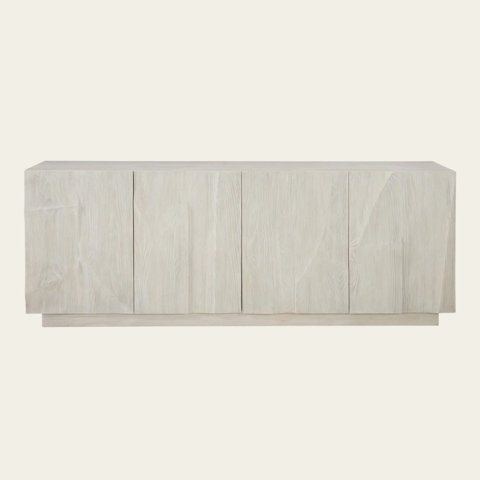 Four-door whitewashed sideboard.