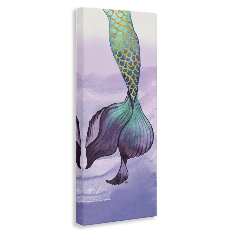 «Glam Accent Mermaid Tail», art mural sur toile par Elizabeth Medley, H 24 po x l 10 po