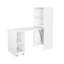 Bureau extensible 3-en-1 avec rangement, roulettes et plateau blanc pour petits espaces