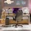 Lit double mezzanine double avec bureau coulissant et lit gigogne simple-132916079