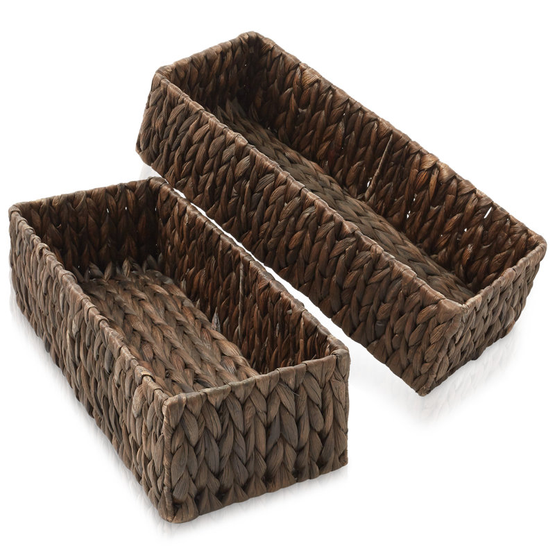 Casafield Seagrass Decorative Basket, Dark Brown