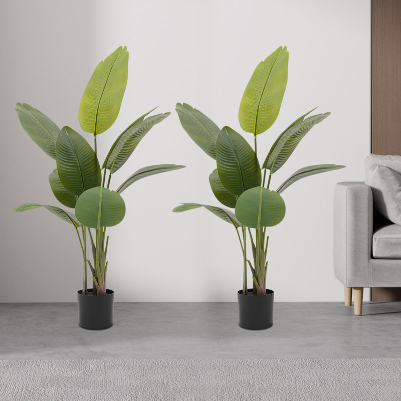 2 pièces plante artificielle avec base pour l'intérieur et l'extérieur