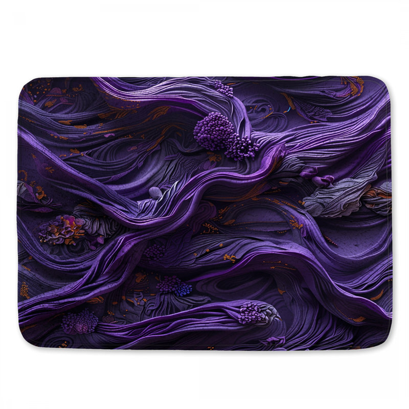 Tapis de bain complexe à tourbillons mauves, 24in W x 17in L