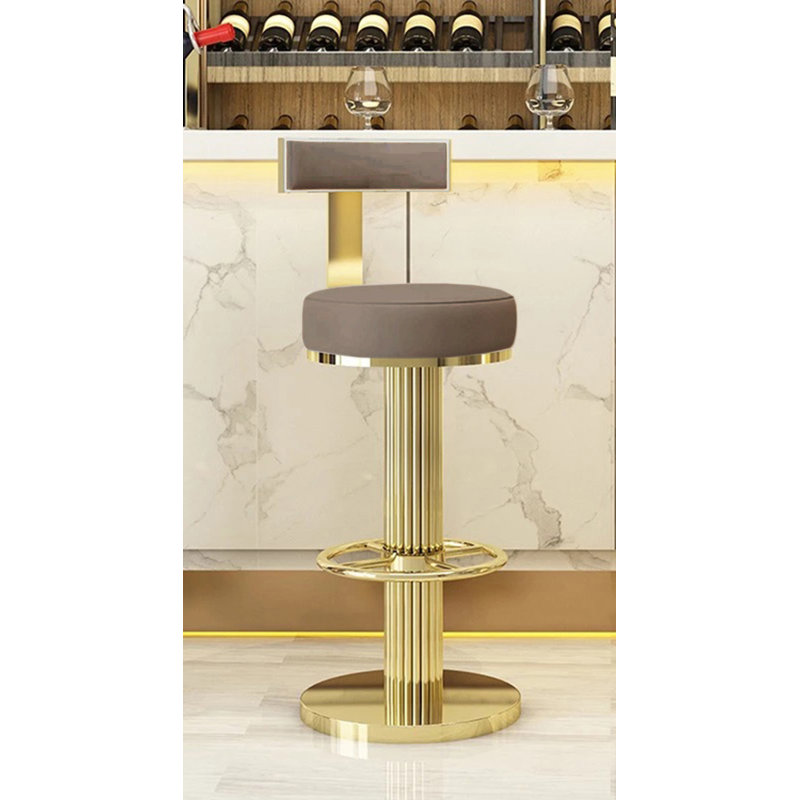 Tabouret de bar rembourré Ethelsville, Amande