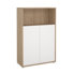 Embrie 48.66"H x 31.34"W 3-Tier Bookcase With 2 Doors, Open Storage Home Office Bookshelf