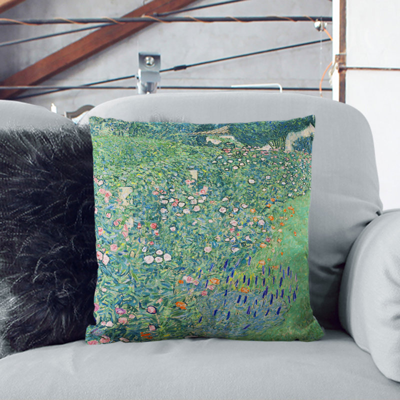 Floral Square Throw Cushion, 55cm H x 55cm W x 20cm D, Black