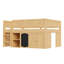 Lit mezzanine double avec armoire de rangement et tableau noir -765315948